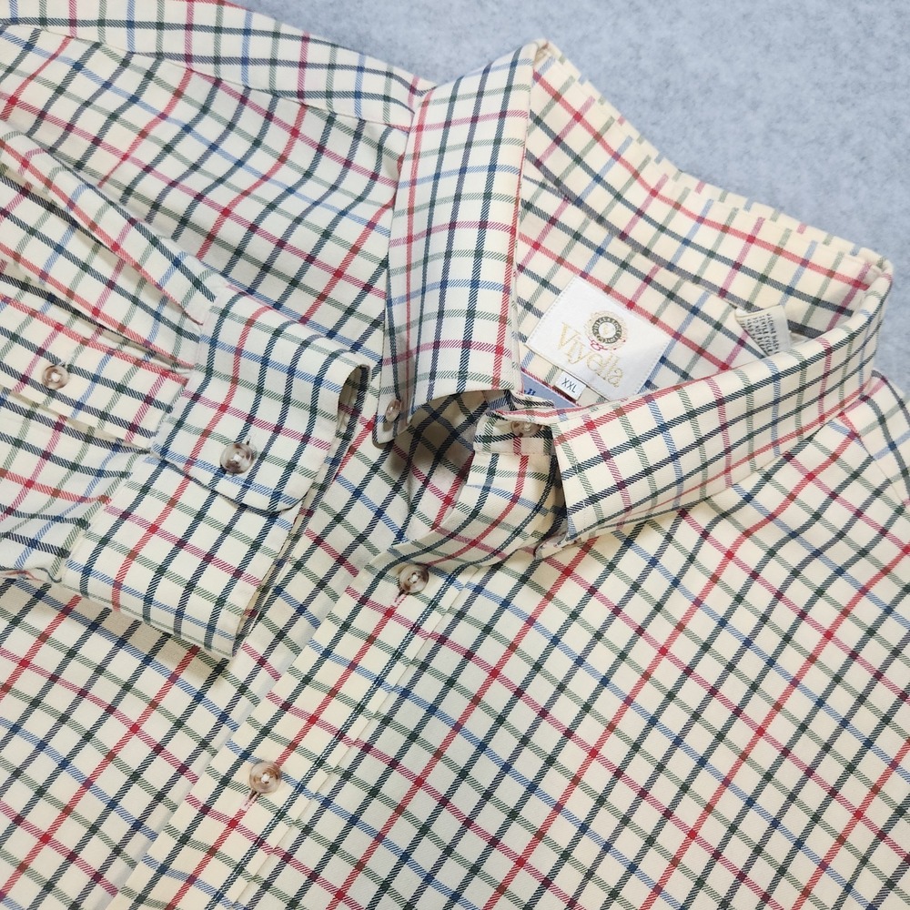 Vtg 90s Viyella Bullock & Jones Shirt XXL Plaid Flannel Shirt